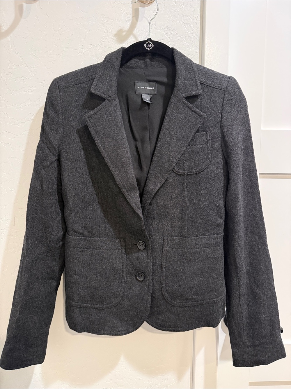 Club Monaco Dark Gray Wool-Blend Women's Blazer